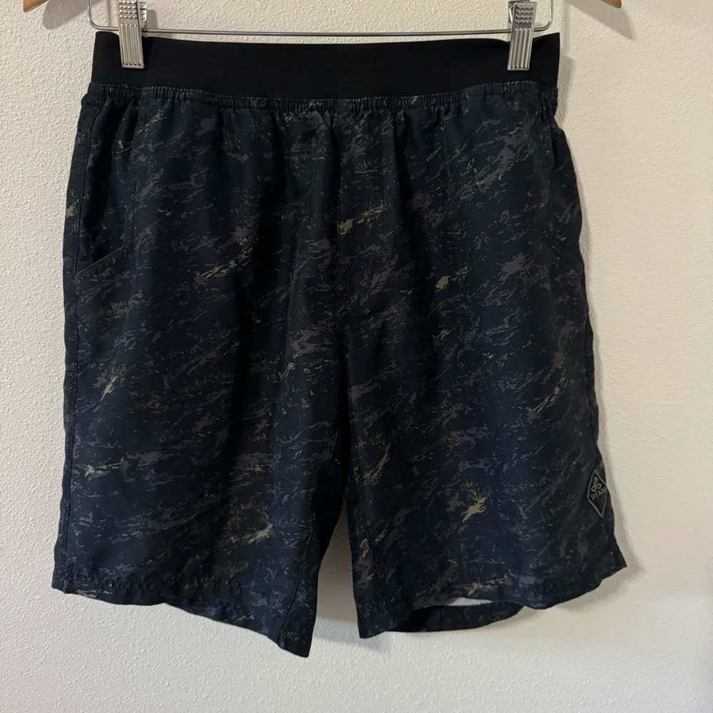 Prana Mojo Pull On Shorts UPF 50+ Training Short Navy Print-Medium
